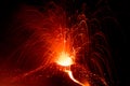 Eruption of volcano etna in sicily