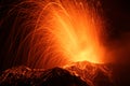 Eruption of the volcano stromboli
