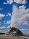 Eruption of White Dome Geyser in Yellowstone National Park, Wyoming, USA. Royalty Free Stock Photo