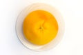 Erved fresh grapefruit composition isolated over the white background, top view