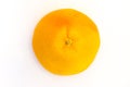 Erved fresh grapefruit composition isolated over the white background, top view