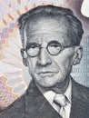 Erwin Schrodinger portrait from Austrian money