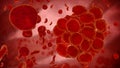 Erythrocyte, red blood cells, virus, bacteria. anatomy medical concept Royalty Free Stock Photo