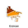 Erzincan map on white background, Turkey map flat icon, vector illustration design template