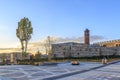 Erzurum castle with tower and public park in Erzurum