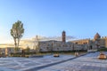 Erzurum castle with tower and public park in Erzurum