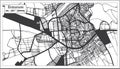 Erzurum Turkey City Map in Black and White Color in Retro Style. Outline Map