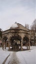 Erzurum, in Turkey. Snow and ice on a dome over an ancient water source Royalty Free Stock Photo