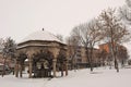 Erzurum, in Turkey. Snow and ice on a dome over an ancient water source Royalty Free Stock Photo