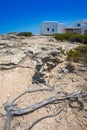 Es calo de san Agustin Beach white houses in Formentera Royalty Free Stock Photo
