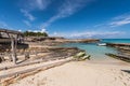 Es CalÃÂ³ port in Formentera boats railways Royalty Free Stock Photo