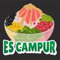 Es campur is one of the typical Indonesian drinks that is made by mixing various types of ingredients in sweet syrup