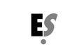 es e s black white grey alphabet letter logo icon combination