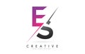 ES E S Letter Logo with Colorblock Design and Creative Cut