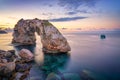 Es Pontas in Mallorca with boat anchored nearby Royalty Free Stock Photo