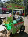 Es Tebu being sold on the roadside from a Gerobak Street Food Cart Royalty Free Stock Photo