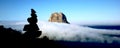 Es Vedra covered with cloud blanket