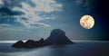 Es Vedra with Full Moon Ibiza