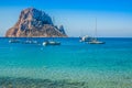 Es vedra island of Ibiza Cala d Hort in Balearic islands Royalty Free Stock Photo