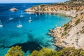 Es vedra island of Ibiza Cala d Hort in Balearic islands Royalty Free Stock Photo