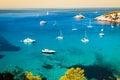 Es vedra island of Ibiza Cala d Hort in Balearic islands Royalty Free Stock Photo