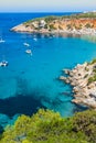 Es vedra island of Ibiza Cala d Hort in Balearic islands Royalty Free Stock Photo