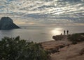 Es Vedra island at sunset. Ibiza Island Royalty Free Stock Photo