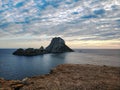 Es Vedra island at sunset. Ibiza Island Royalty Free Stock Photo