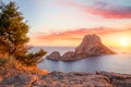 Es Vedra at sunset, Ibiza, Spain Royalty Free Stock Photo