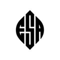 ESA circle letter logo design with circle and ellipse shape. ESA ellipse letters with typographic style. The three initials form a