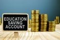 ESA Education Saving Account concept. Stack of money