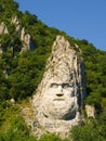 Esalnita, Romania - The statue of Decebal carved in the mountain, Iron Gates Natural Park Royalty Free Stock Photo