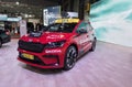 ESALON, clean mobility trade faire is underway in Prague. Captured Skoda Enyaq, the red car of Tour de France 2021