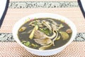 Esan food,mushroom Curry on mat Royalty Free Stock Photo