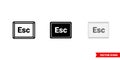 Esc button icon of 3 types color, black and white, outline. Isolated vector sign symbol Royalty Free Stock Photo