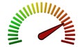 Escalation meter with black and red arrow. 3D rendering Royalty Free Stock Photo