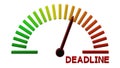 Escalation meter countdown to deadline. 3D rendering Royalty Free Stock Photo