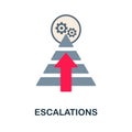 Escalations flat icon. Colored sign from customer management collection. Creative Escalations icon illustration for web