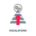 Escalations flat icon. Colored sign from customer management collection. Creative Escalations icon illustration for web Royalty Free Stock Photo