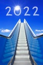 escalator blue sky new year 2022