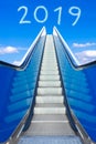 Escalator blue sky year 2019