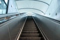 Escalator in Community Mall, Shopping Center. Moving up staircase