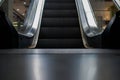 Escalator in Community Mall, Shopping Center. Moving up staircase. electric escalator. Close up to escalators. Close up floor