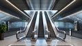 Escalator Design in Modern Public Transit Space. Generative ai