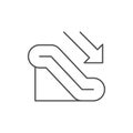 Escalator down line outline icon Royalty Free Stock Photo