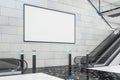 Escalator with empty poster Royalty Free Stock Photo