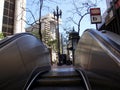 Escalator exiting Underground Embarcadero Metro Station Royalty Free Stock Photo