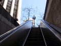 Escalator exiting Underground Embarcadero Metro Station Royalty Free Stock Photo