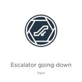 Escalator going down icon vector. Trendy flat escalator going down icon from signs collection isolated on white background. Vector