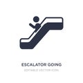 escalator going down icon on white background. Simple element illustration from Signs concept